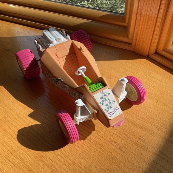 Vintage Mattel Barbie Dune Buggy Toy Car Pink Wheels & Stickers Imaginative Play - Picture 6 of 7